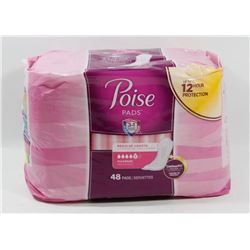PACK OF 48 POISE REGULAR PADS.