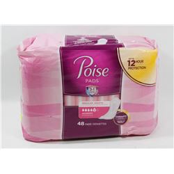 PACK OF 48 POISE REGULAR PADS.