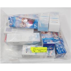 BAG OF ASSORTED TOOTHPASTES.