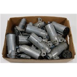 BOX OF ASSORTED PLUG TRAILER 7 POLE AND MORE