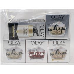 LOT OF 5 OLAY SKIN CARE PRODUCTS.