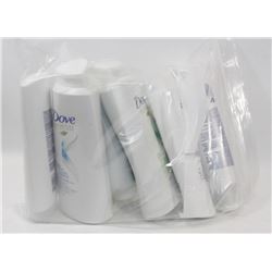 BAG OF ASSORTED DOVE PRODUCTS.