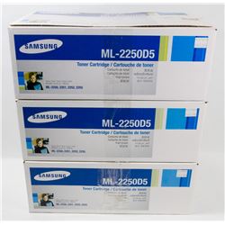 LOT OF 3 SAMSUNG ML-2250D5 TONER CARTRIDGES.