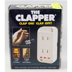 THE CLAPPER SOUND ACTIVATED ON/OFF SWITCH.