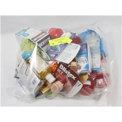 BAG OF ASSORTED ITEMS INCLUDING VITAMINS LIP CARE