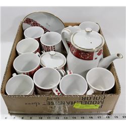 FLAT OF UKRAINIAN DESIGN GLASSWARE.