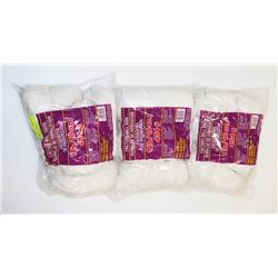 LOT OF 3 WHITE  1 LB BAGS OF 100% ACRYLIC YARN
