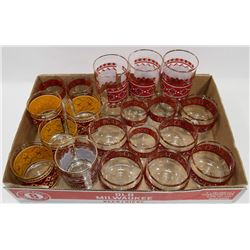 FLAT OF UKRAINIAN DESIGN BEVERAGE GLASSES.