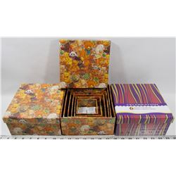 LOT OF NEW 3 SQUARE GIFT BOXES EACH CONTIANED 6