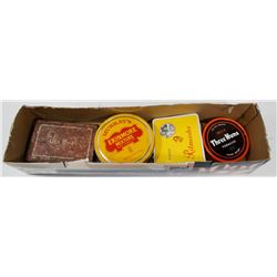 LOT OF VINTAGE METAL TOBACCO CANS.