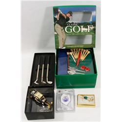 FLAT OF GOLF ITEMS OILERS