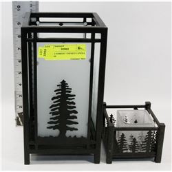 LOT OF 2 FORREST THEMED CANDLE HOLDERS