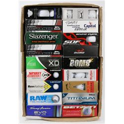 FLAT OF ASSORTED RECLAIMED GOLF BALLS.