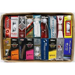 FLAT OF ASSORTED RECLAIMED GOLF BALLS.