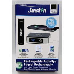 JUSTIN RECHARGEABLE PACK UP