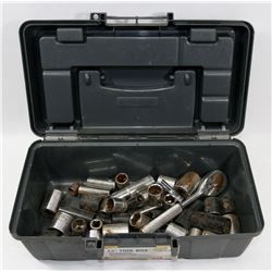 COLLECTION OF SOCKETS IN TOOL BOX