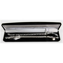 2PC 16" SILVER PLATED BRACELETS