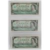 Image 1 : LOT OF 3 CANADA $1 BILLS, 1967, NO SERIAL NUMBER