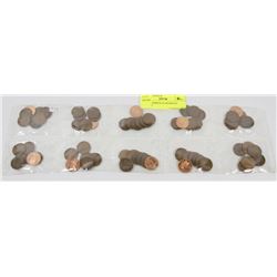 LOT OF APPROX 50 ASSORTED PENNIES