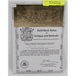 GOVERNMENT OF ANTIGUA & BARBUDA $30 23 KARAT BANK