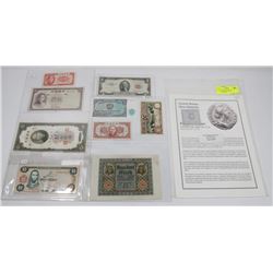 LOT OF ASSORTED WORLD CURRENCY BILLS