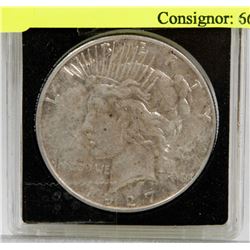 1927 USA CASED SILVER PEACE DOLLAR