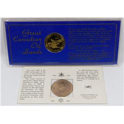 GREAT CANADIAN OILSANDS 1975 MEDALLION AND BC