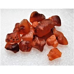 16) LOT OF 154.5CTS OF NATURAL ROUGH RED CARNELIAN