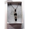 Image 1 : 4) SILVER & BLACK ONYX PENDANT ON CHAIN.
