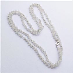 69) STERLING SILVER RAIN MOON STONE NECKLACE