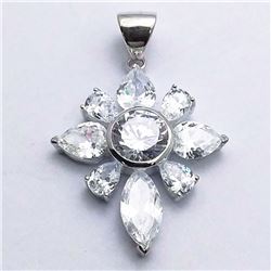 41) STERLING SILVER CUBIC ZIRCONIA PENDANT