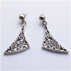 43) STERLING SILVER STUD EARRINGS