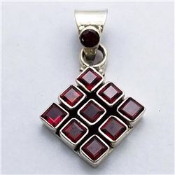 1) STERLING SILVER GARNET PENDANT