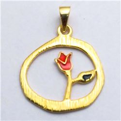 27) STERLING SILVER GOLD PLATED PENDANT