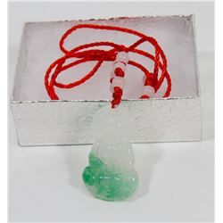 #85-NATURAL JADE BUDDHA PENDENT NECKLACE ROPE