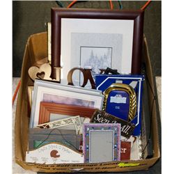 BOX W/ESTATE PICTURES, WALL PLAQUES,