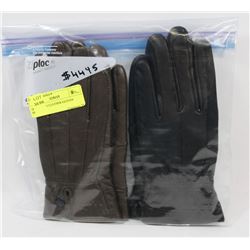 2PK LADIES LEATHER GLOVES SMALL.