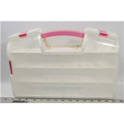 PINK AND WHITE CRAFT ORGANIZER CASE