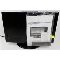 36) FLUID 19" TV WITH REMOTE & INSTRUCTIONS.
