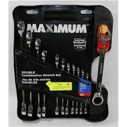 MAXIMUM DOUBLE COMBINATION WRENCH SET OF 12  SAE
