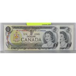 UNC 1973 CANADA PAIR $1 BILLS