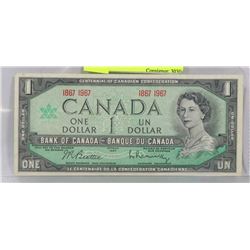 1967 CANADA NO SERIAL # CENTENNIAL $1 BILL