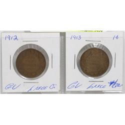 1912, 1913 GEORGE V LARGE PENNIES