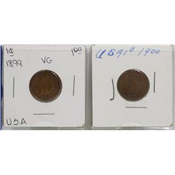 1899, 1900 USA INDIAN HAD PENNIES