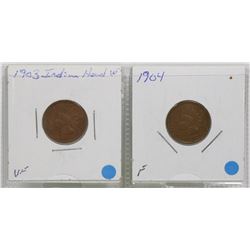 1903, 1904 USA INDIAN HEAD PENNIES