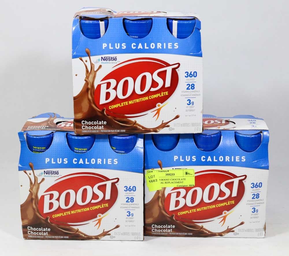 LOT OF 18 BOOST CHOCOLATE 279ML MEAL REPLACEMENT Kastner Auctions