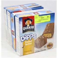 LOT OF 4 QUAKER DIPPS PEANUT BUTTER BARS.