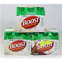 LOT OF 18 CHOCOLATE BOOST HIGH PROTEIN 237ML