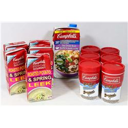 LARGE BAG OF ASSORTED SOUP.