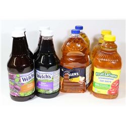 LARGE BAG OF ASSORTED JUICES.